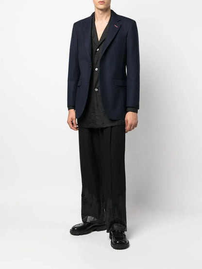 Single-Breasted Twill Blazer
