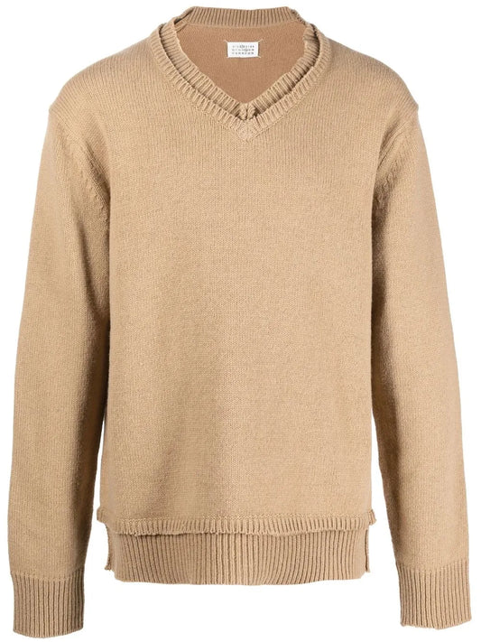 V-Neck Elbow-Patch Jumper