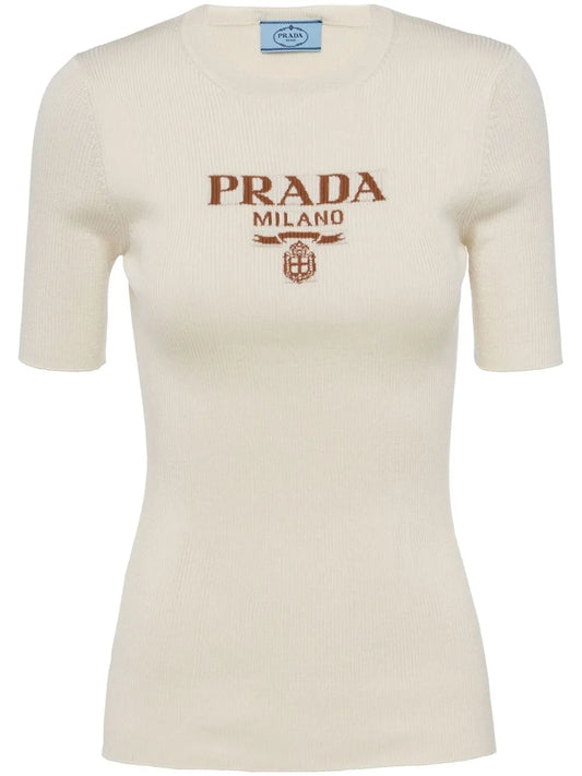 Logo-Intarsia Silk Jumper