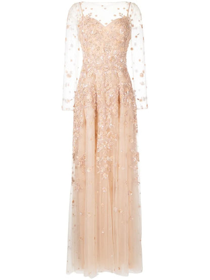 Applique Tulle Gown
