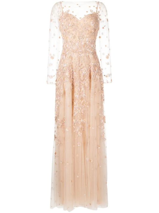 Applique Tulle Gown