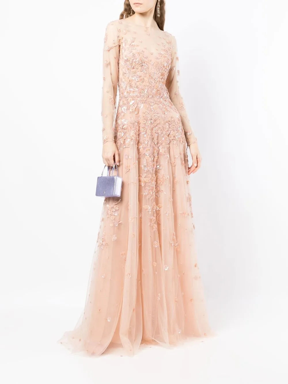Applique Tulle Gown