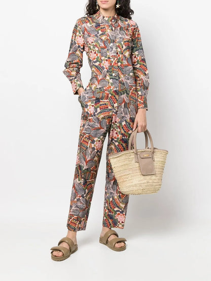Abstract-Print Organic Cotton Jumpsuit
