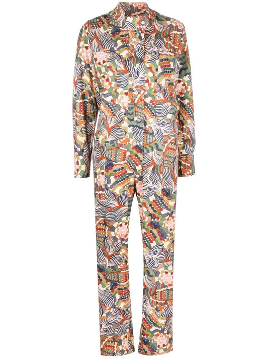 Abstract-Print Organic Cotton Jumpsuit
