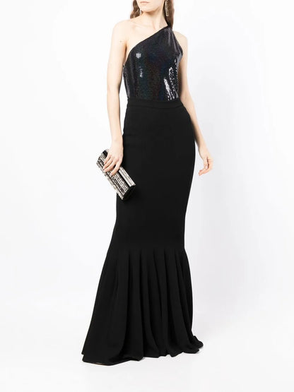 Stretch-Jersey Long Mermaid Skirt