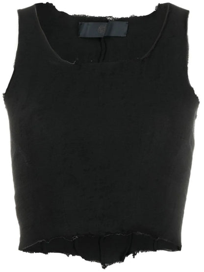 Raw-Edge Cropped Top