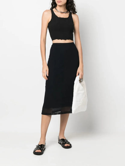 Raw-Edge Cropped Top