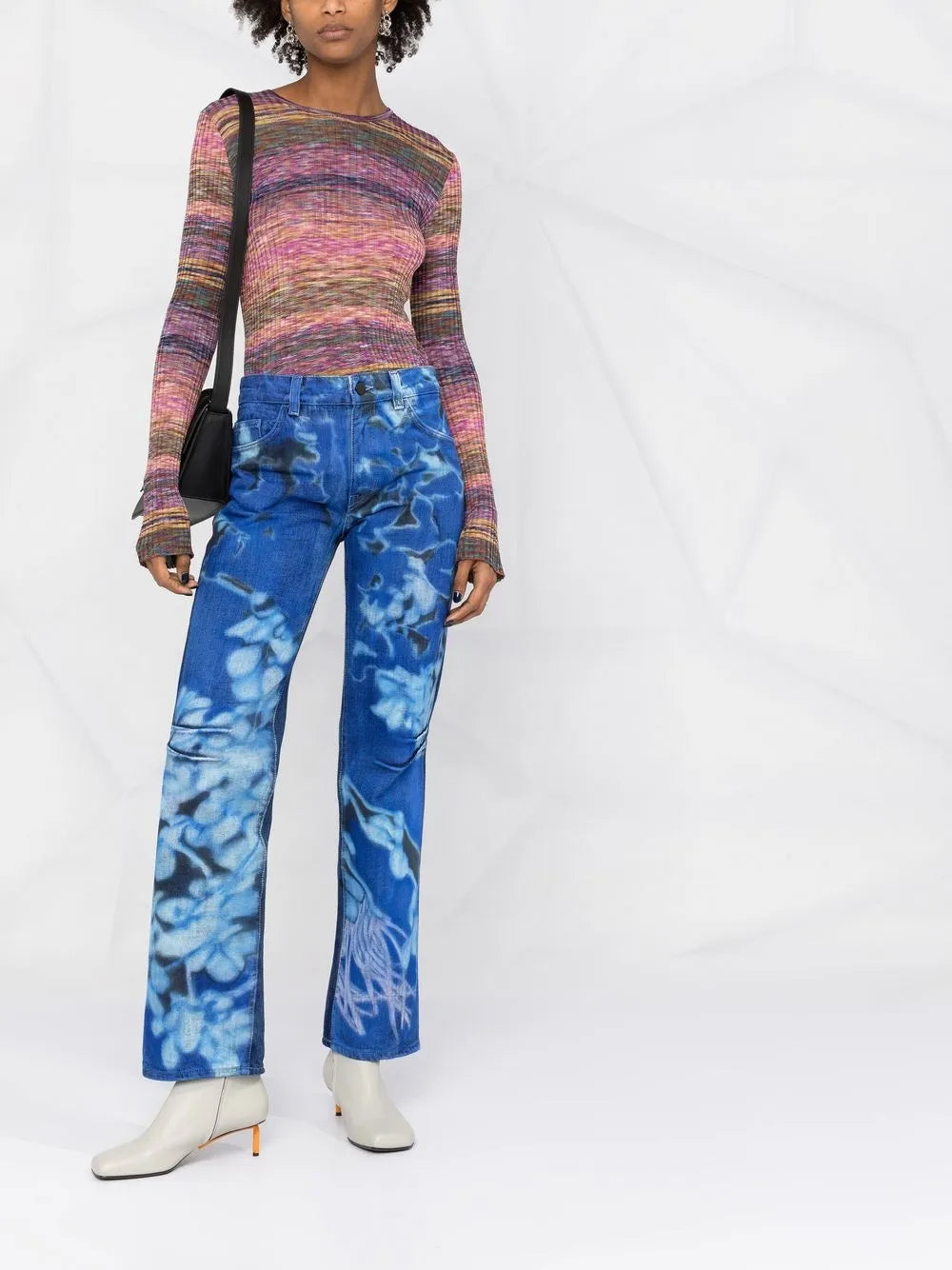 Graphic-Print Denim Jeans