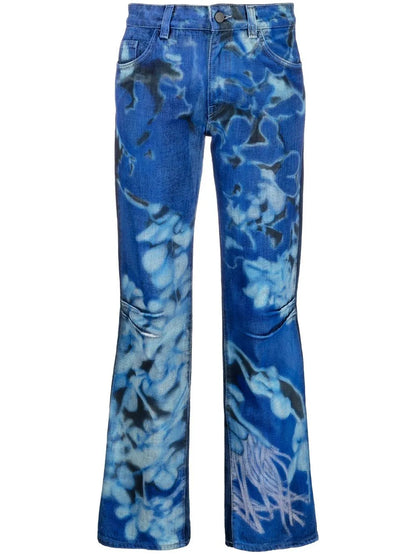 Graphic-Print Denim Jeans