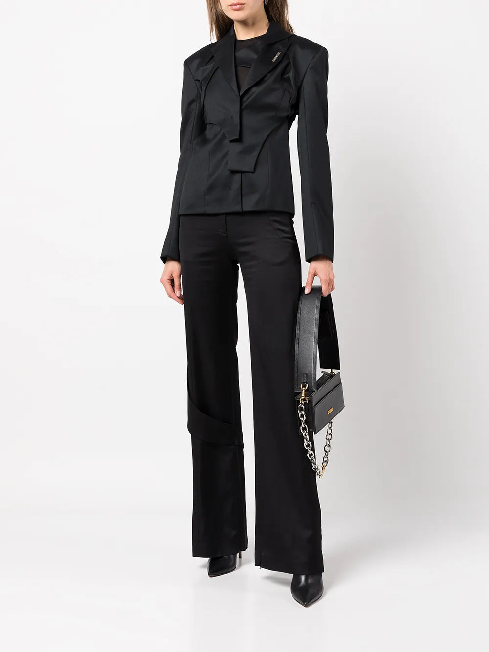 Asymmetric Wide-Leg Trousers