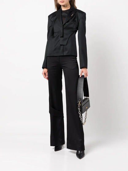 Asymmetric Wide-Leg Trousers