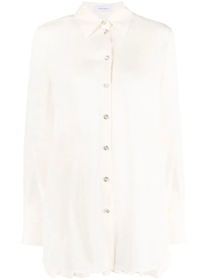 Pleat-Detail Long-Sleeve Shirt