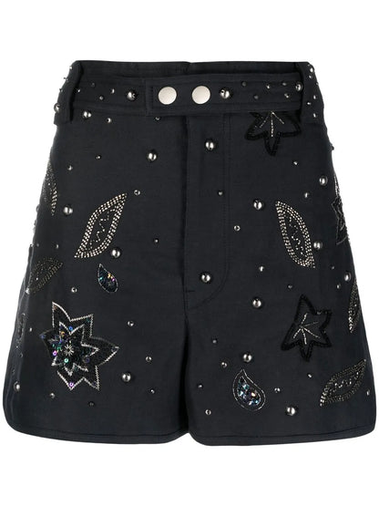 Kayneliae Embroidered Shorts