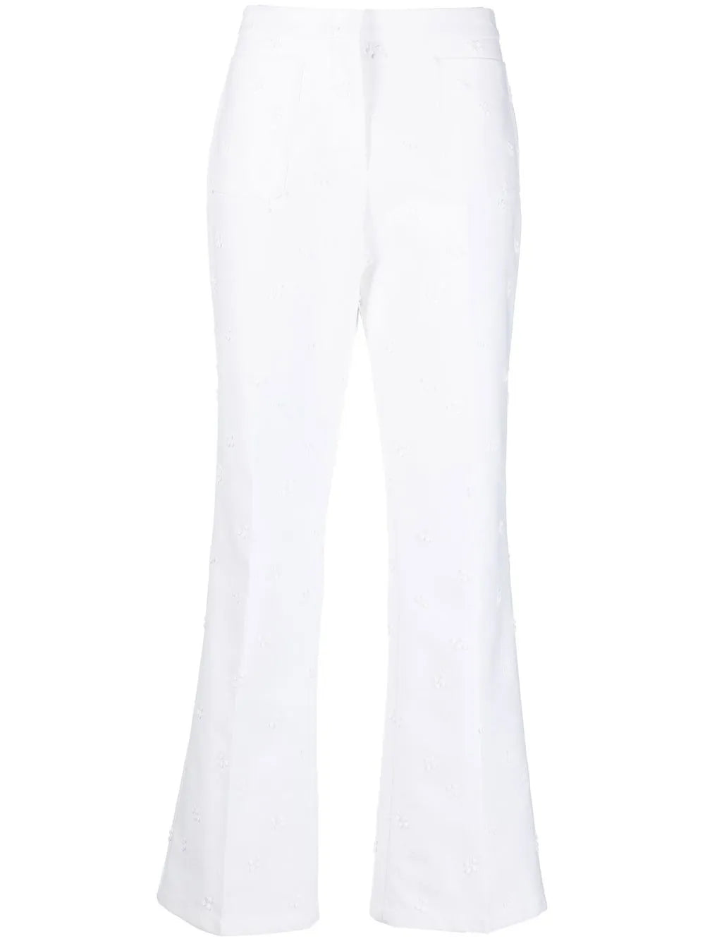 Embroidered Wide-Leg Trousers