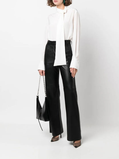 Pussy-Bow Silk Blouse