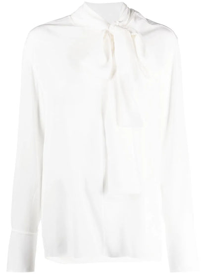Pussy-Bow Silk Blouse