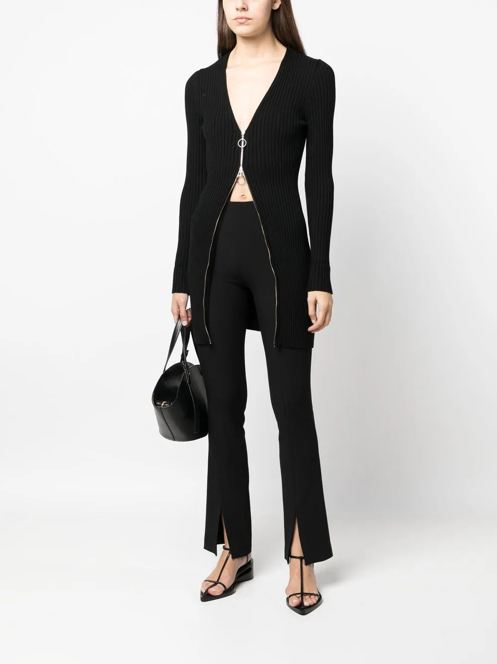 Ribbed Zip-Fastening Jumper