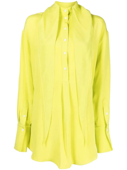 Scarf-Detail Neckline Shirt