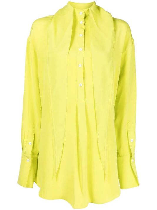 Scarf-Detail Neckline Shirt