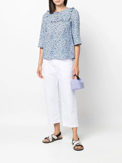 Maple Leopard-Print Organic Cotton Blouse