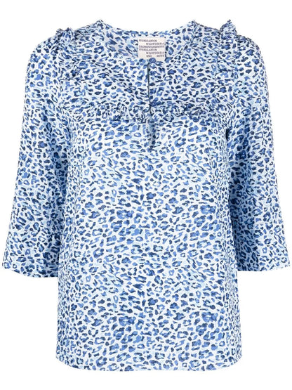 Maple Leopard-Print Organic Cotton Blouse