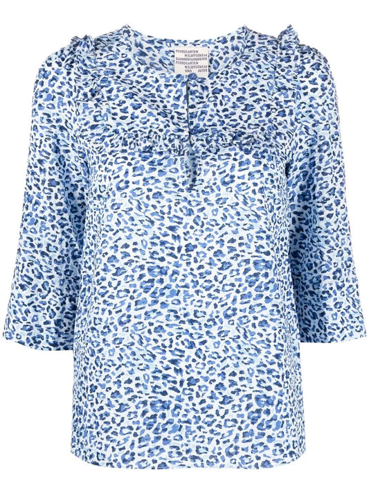 Maple Leopard-Print Organic Cotton Blouse