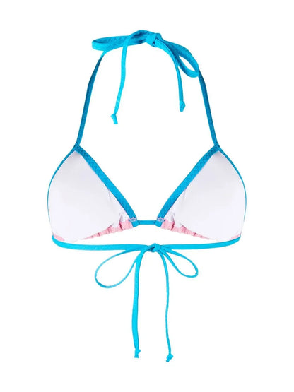Contrast-Trim Bikini Top