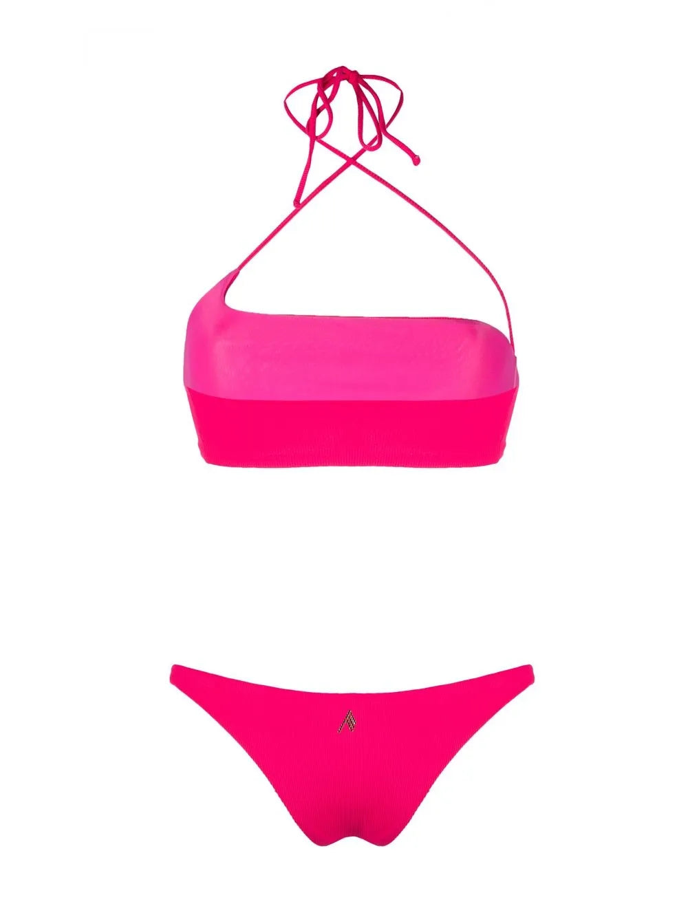 Ribbed Halterneck Bandeau Bikini