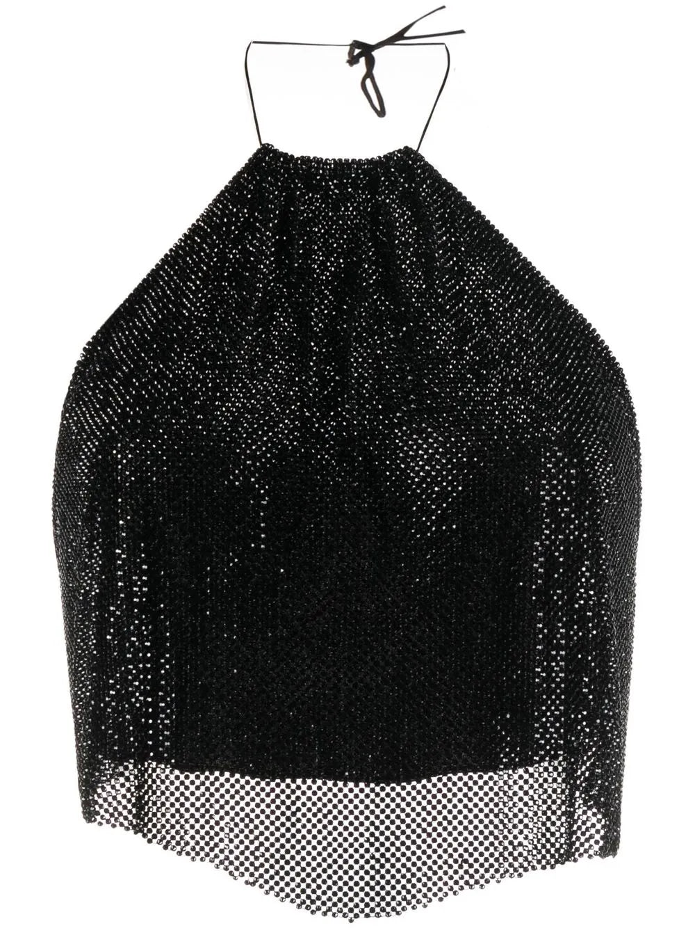 Rhinestone-Embellished Cropped Top