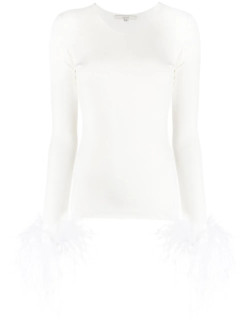 Elektra Feather-Trim Stretch Blouse