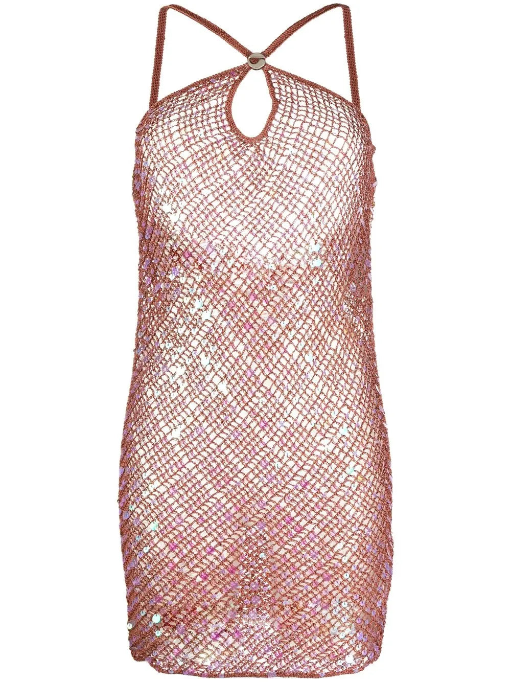 Sequin Crochet-Knit Dress