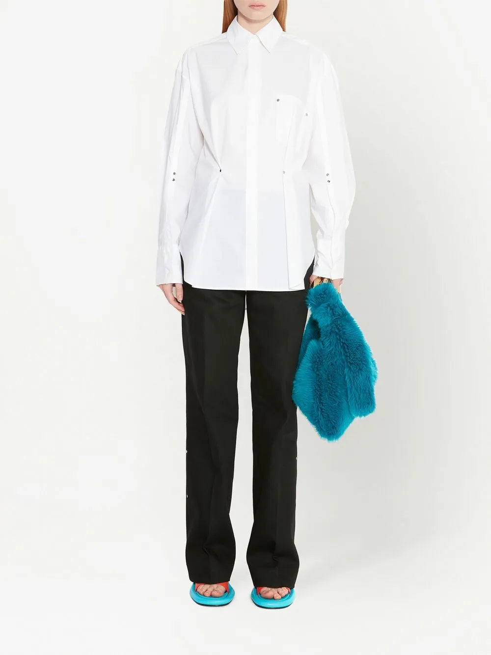 Rivet Pleat Cotton Shirt