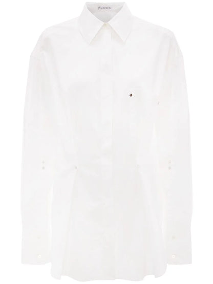 Rivet Pleat Cotton Shirt