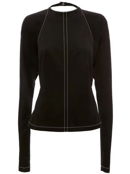 Open-Back Long-Sleeve Top