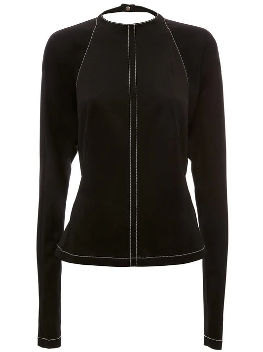 Open-Back Long-Sleeve Top