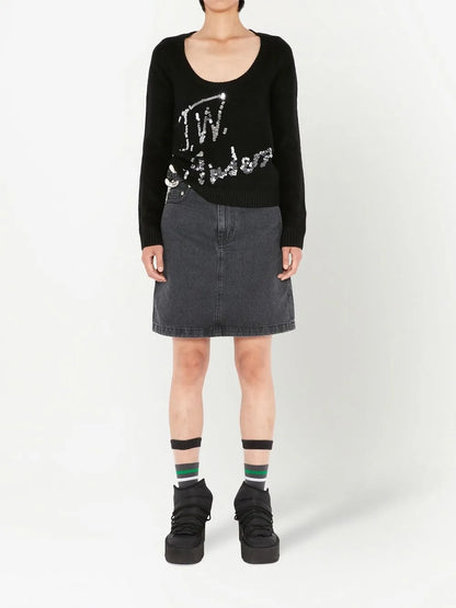 Pailette-Embellished Detail Jumper