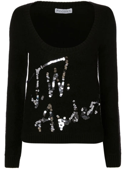 Pailette-Embellished Detail Jumper