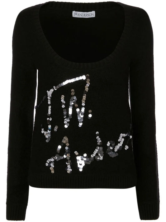 Pailette-Embellished Detail Jumper