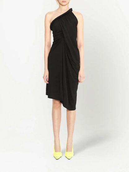 One-Shoulder Gathered Dress