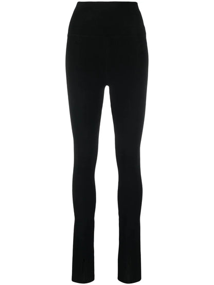 High-Waisted Slit-Detail Trousers