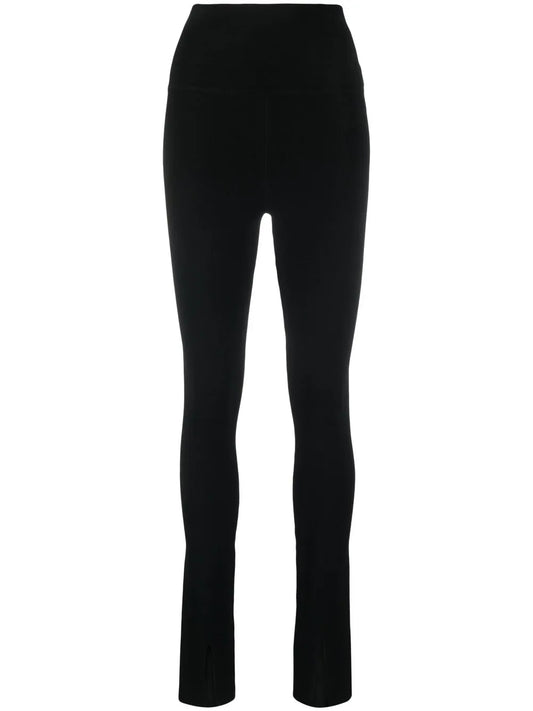 High-Waisted Slit-Detail Trousers