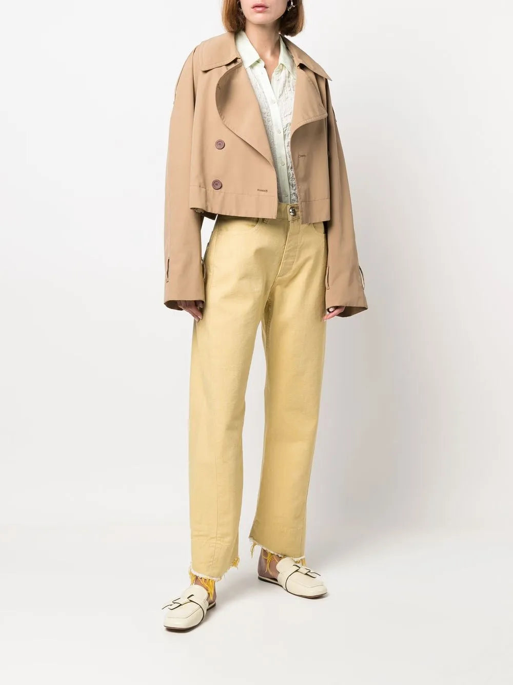 High-Waisted Straight-Leg Trousers