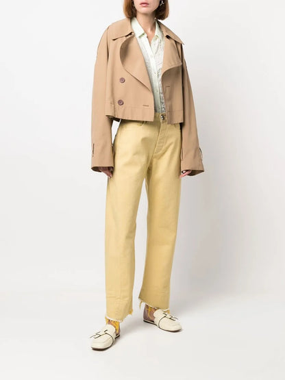 High-Waisted Straight-Leg Trousers