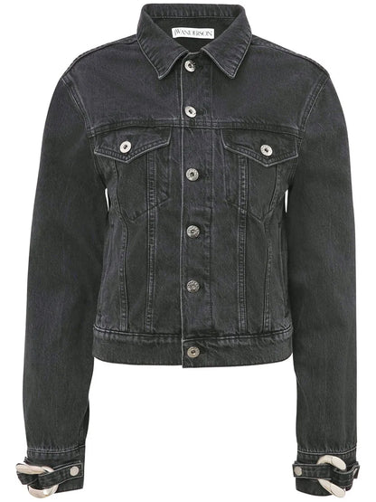 Chain-Link Detail Denim Jacket