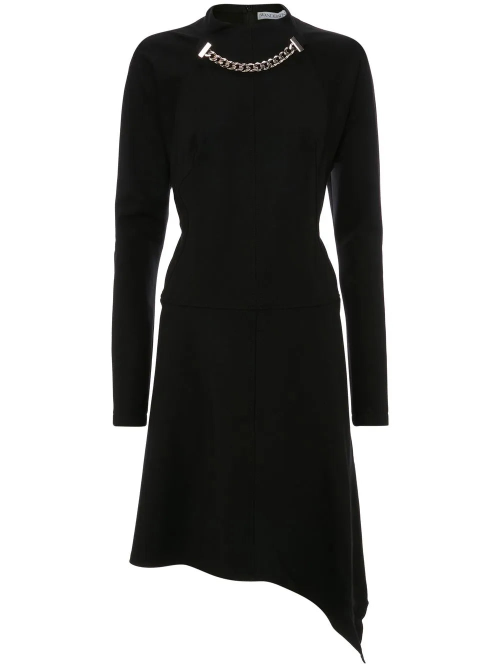 Chained Asymmetric-Hem Midi-Dress