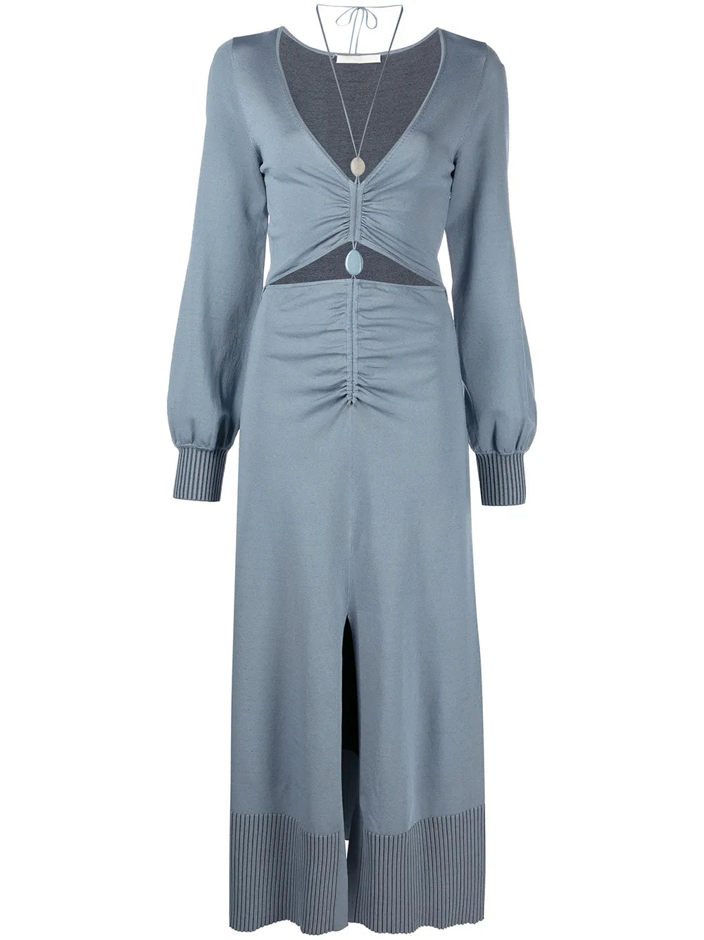Ruched Cut-Out Midi Dress