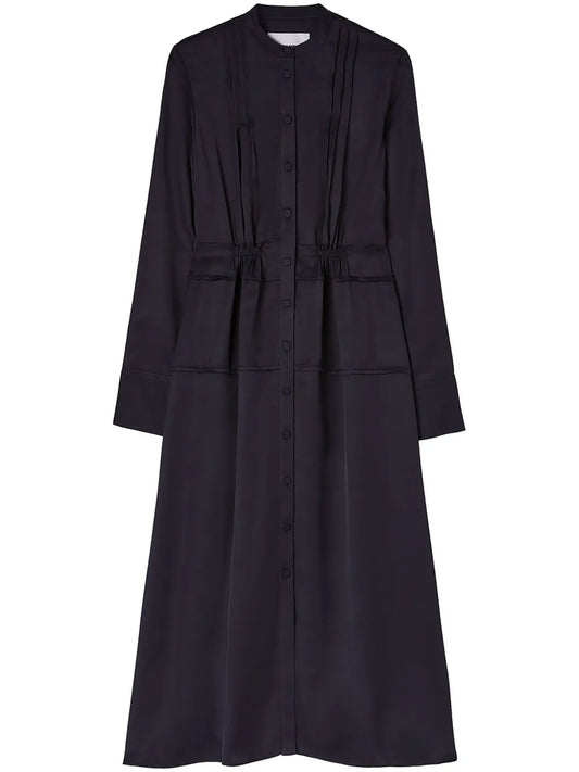 Band-Collar Midi Shirtdress