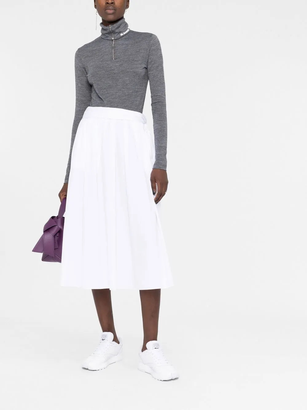Logo-Print Roll-Neck Knitted Top