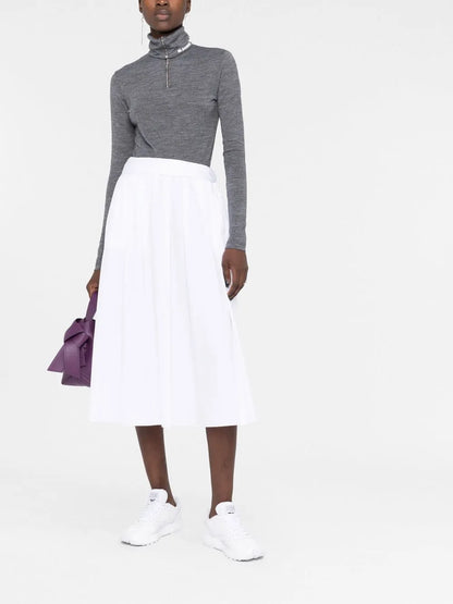 Logo-Print Roll-Neck Knitted Top