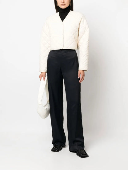 High-Waisted Straight-Leg Trousers